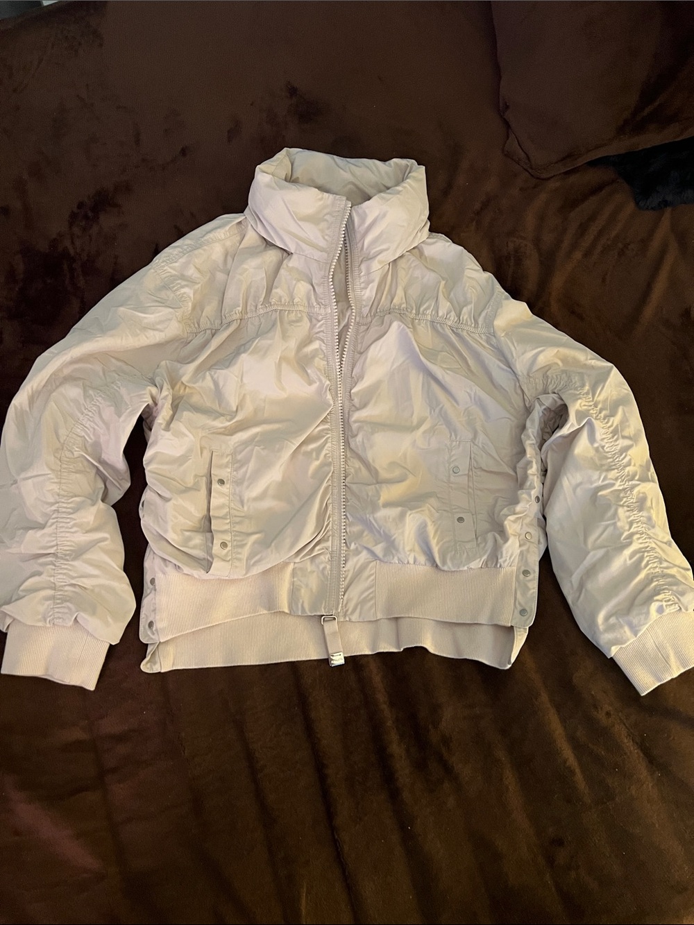 Athleta Women’s Soft Gray Lightweight Bomber Jacket Size LP